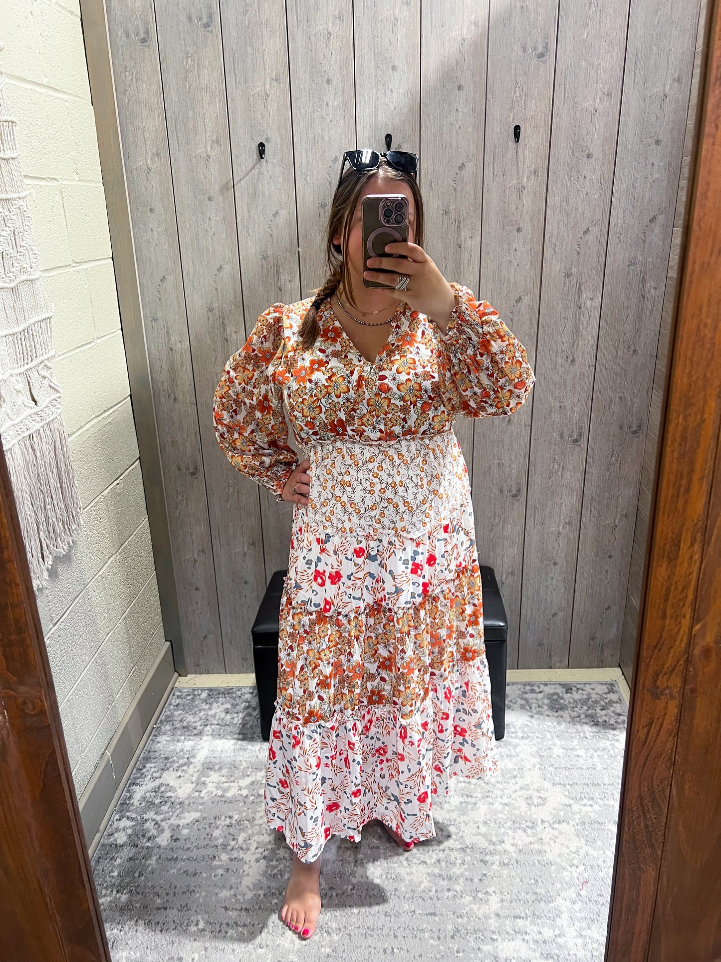 Bohemian Floral Long Sleeve Dress