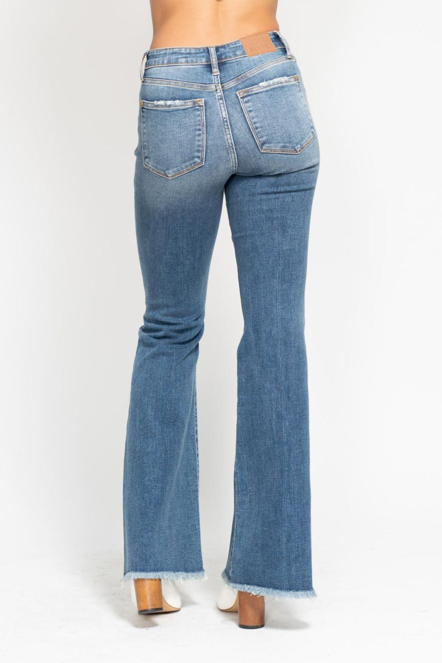 Judy Blue Robyn Mid Rise Buttonfly Flare Jeans (JB 82638)