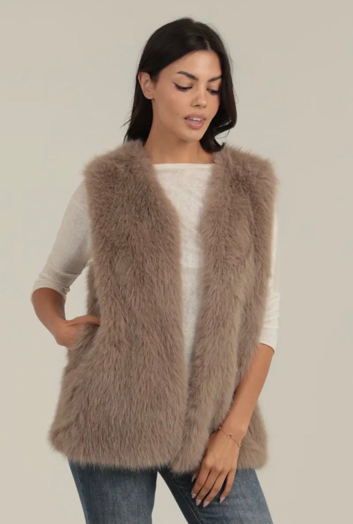 Mocha Faux Fur Vest