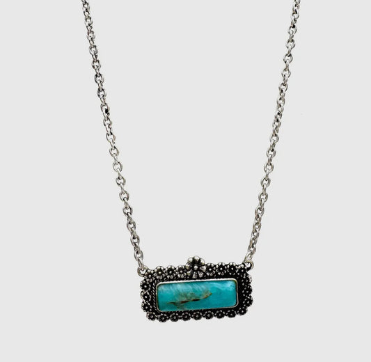 Ornate Turquoise Bar Necklace
