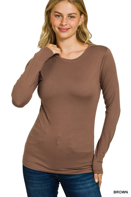 Brown Microfiber Long Sleeve