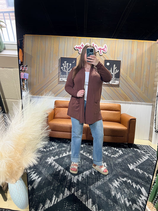 Brown Lightweight Slouchy Cardigan