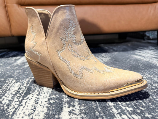 Taupe Blaize Western Embroidered Booties