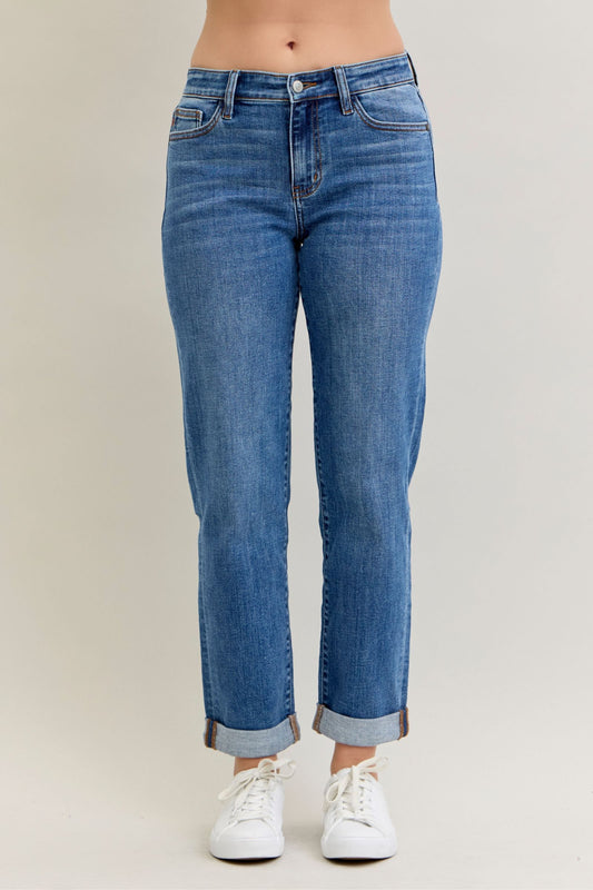 Judy Blue Heather Mid-Rise Boyfriend Fit Jeans (JB 82685)