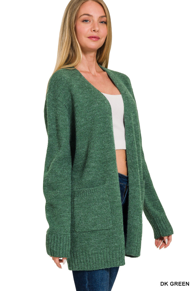 Dark Green Sweater Cardigan