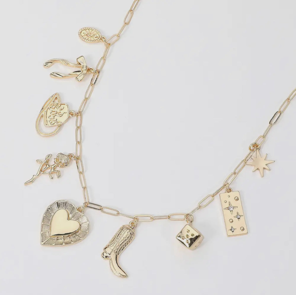 Gold Cowgirl Charms Necklace