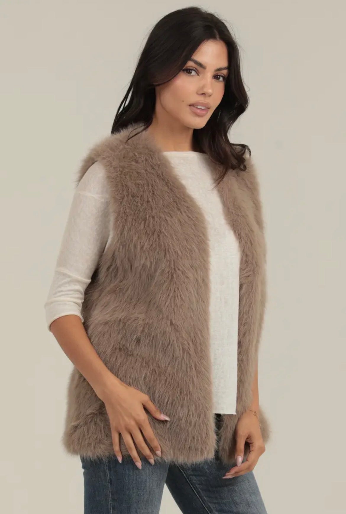 Mocha Faux Fur Vest