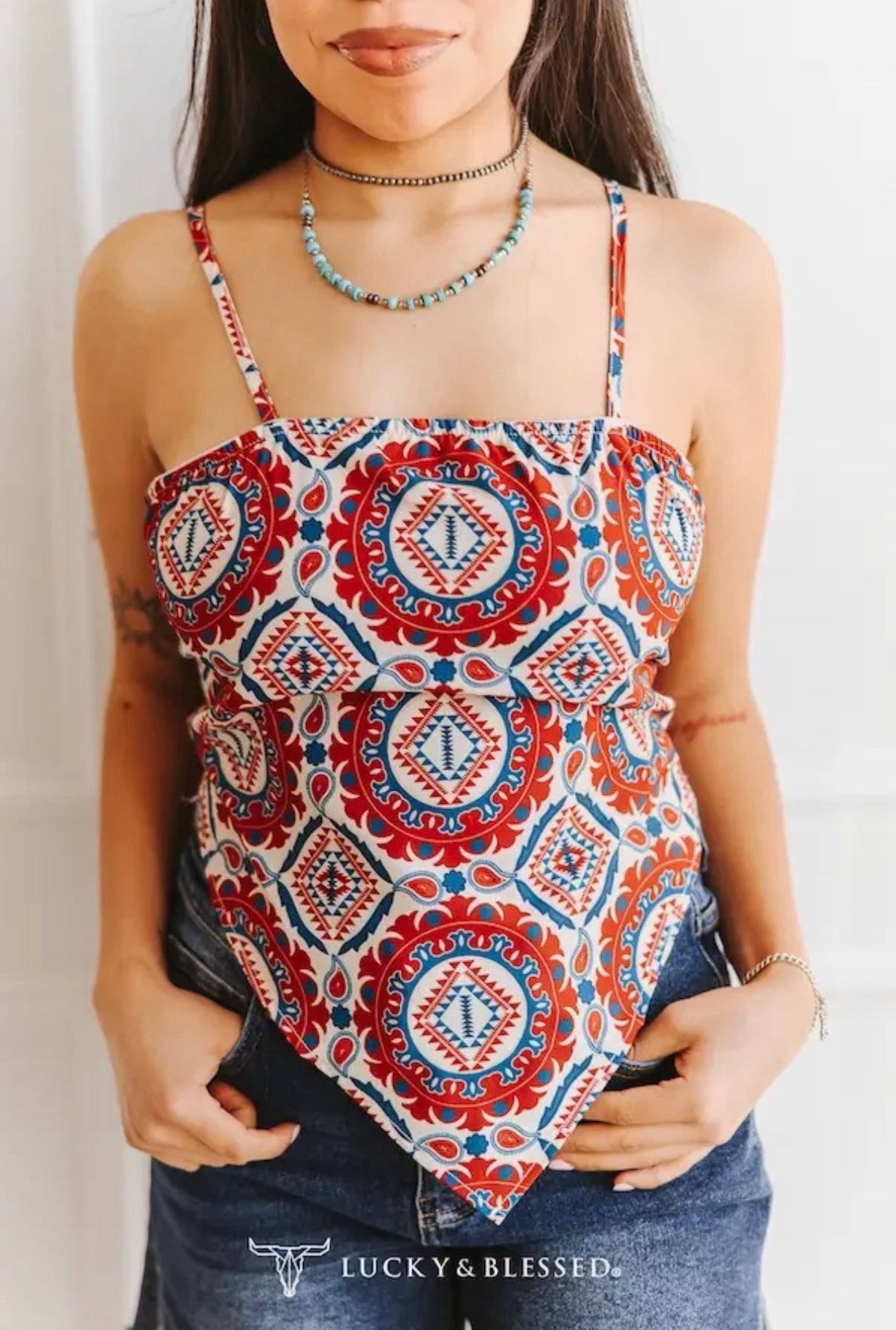 Americana Mosaic Bandana Top