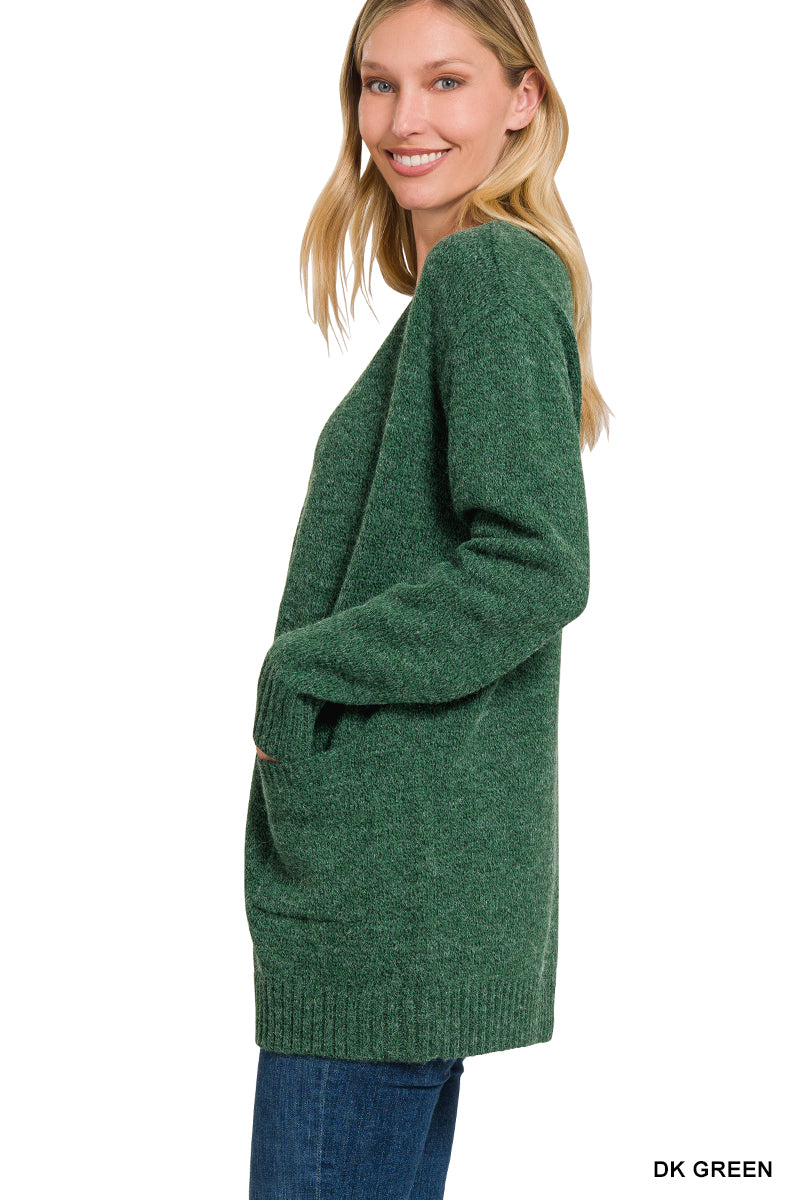 Dark Green Sweater Cardigan