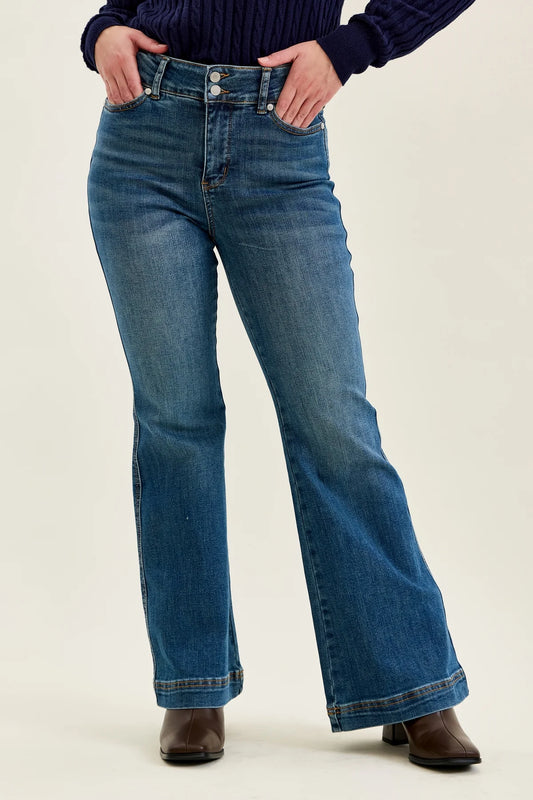 Judy Blue Penny Petite High Rise Flare Jeans (JB 881018)