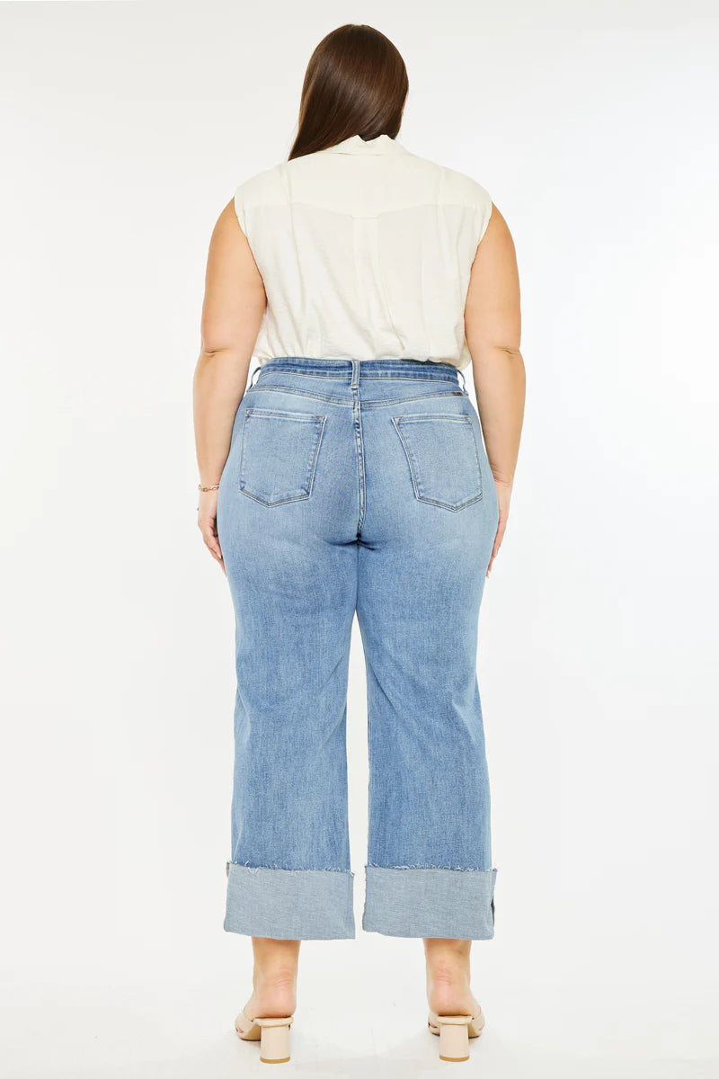 KanCan Leslie High Rise Crop Wide Leg Jeans (KC 20082)