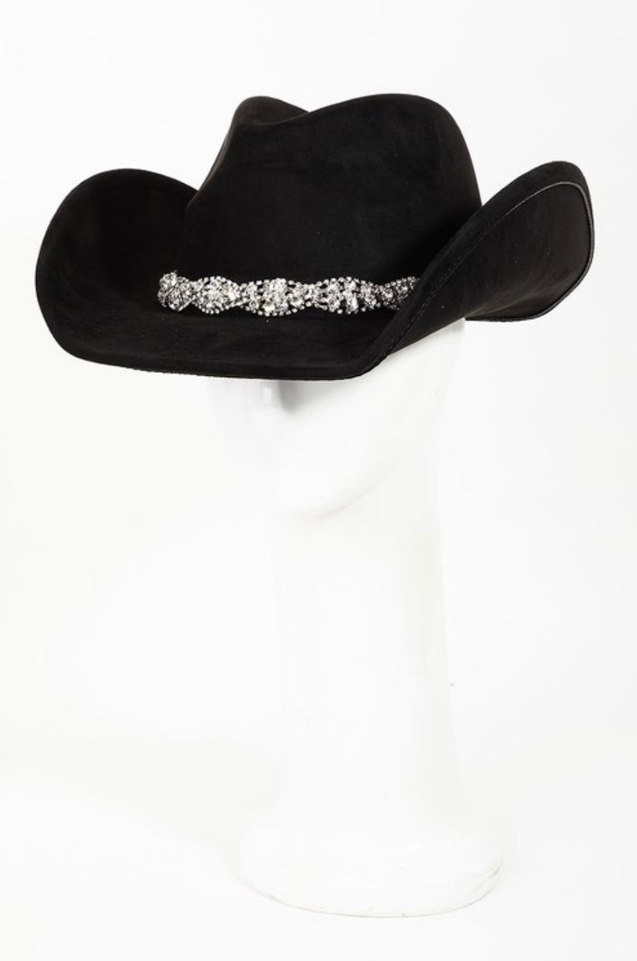 Black Rhinestone Band Cowgirl Hat