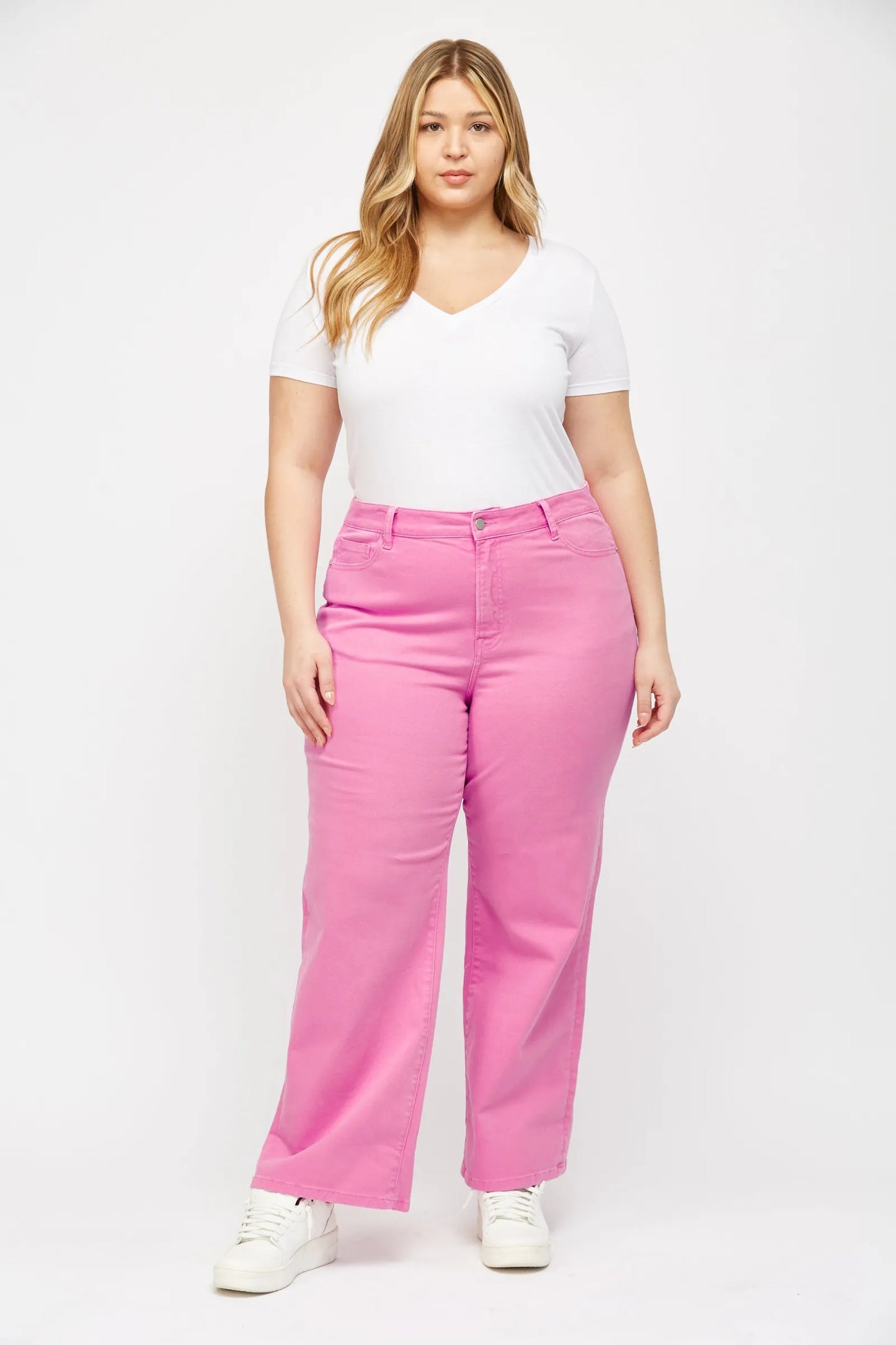 Brilliant Rose High Rise Wide Leg Jeans