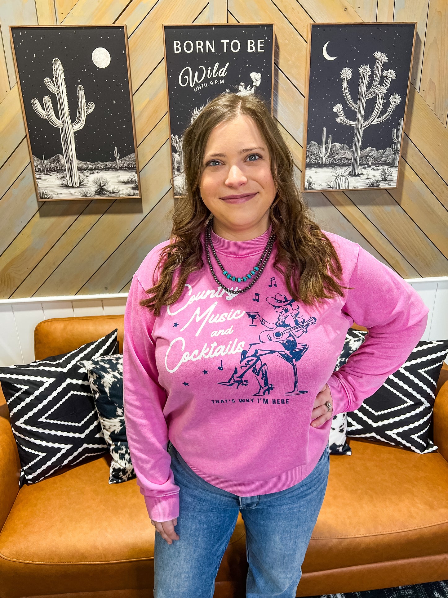 Country Music & Cocktails Premium Mineral Wash Sweatshirt