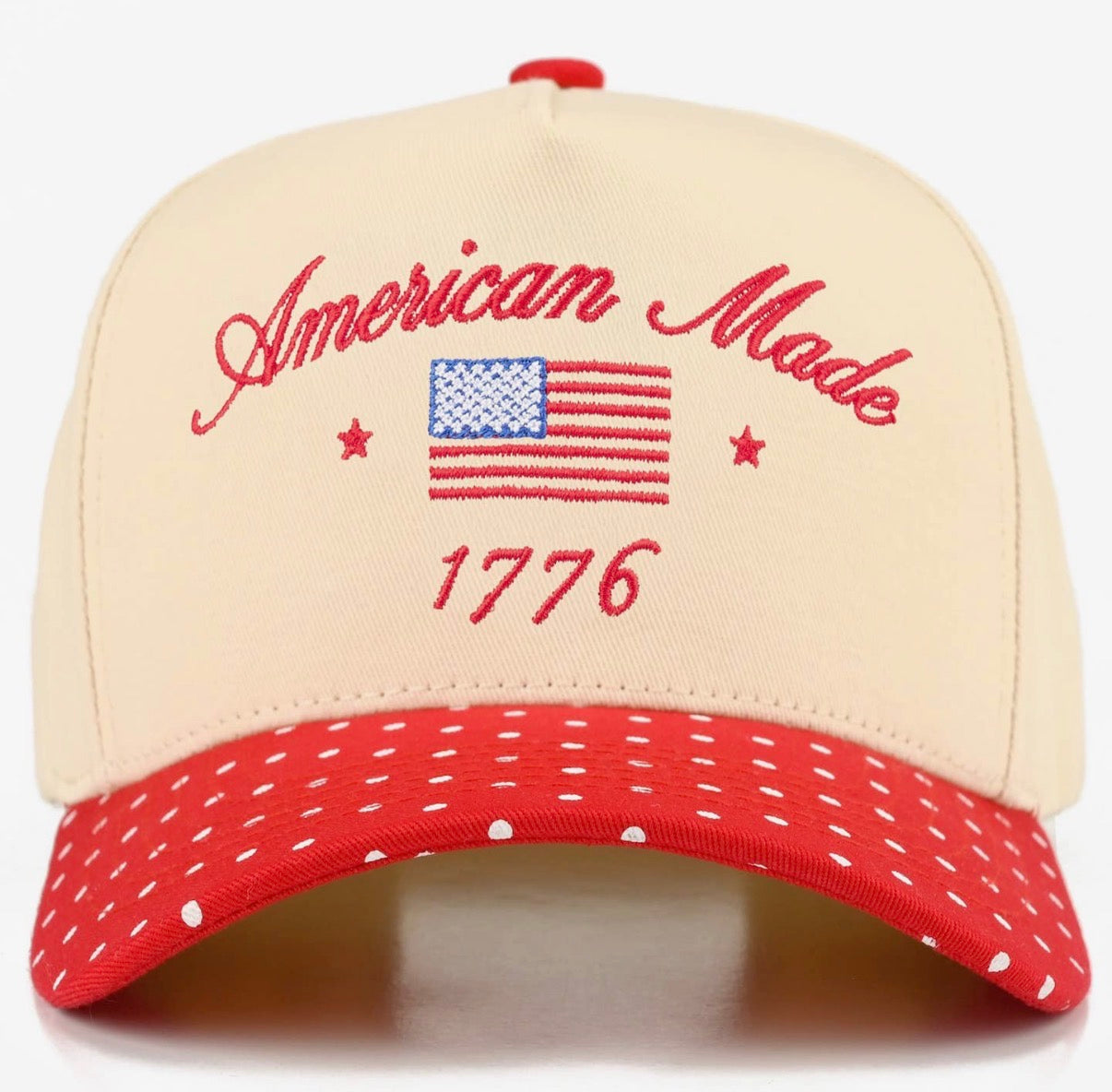 American Made Polka Dot Embroidered Trucker Hat