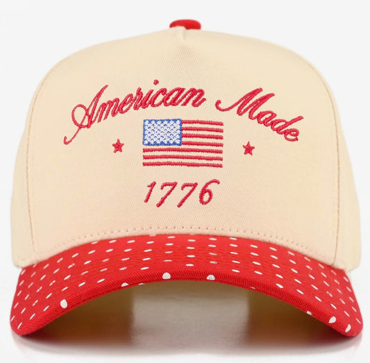American Made Polka Dot Embroidered Trucker Hat