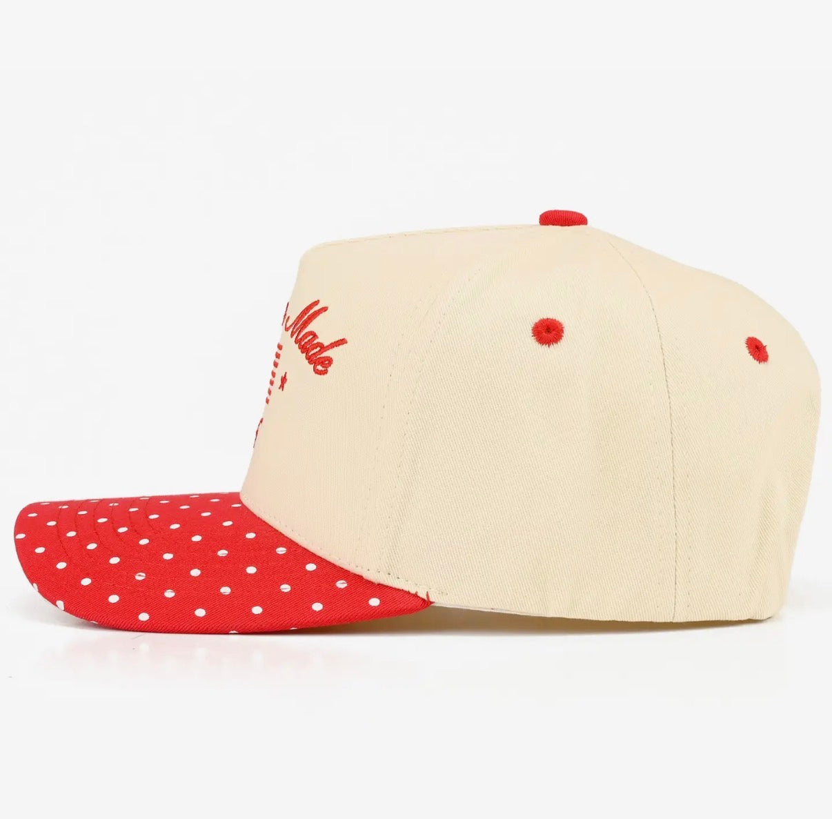 American Made Polka Dot Embroidered Trucker Hat