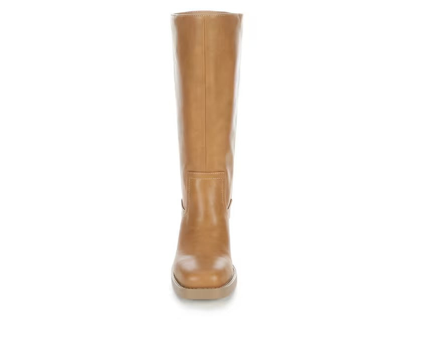 Belvin Tan Tall Faux Leather Boots