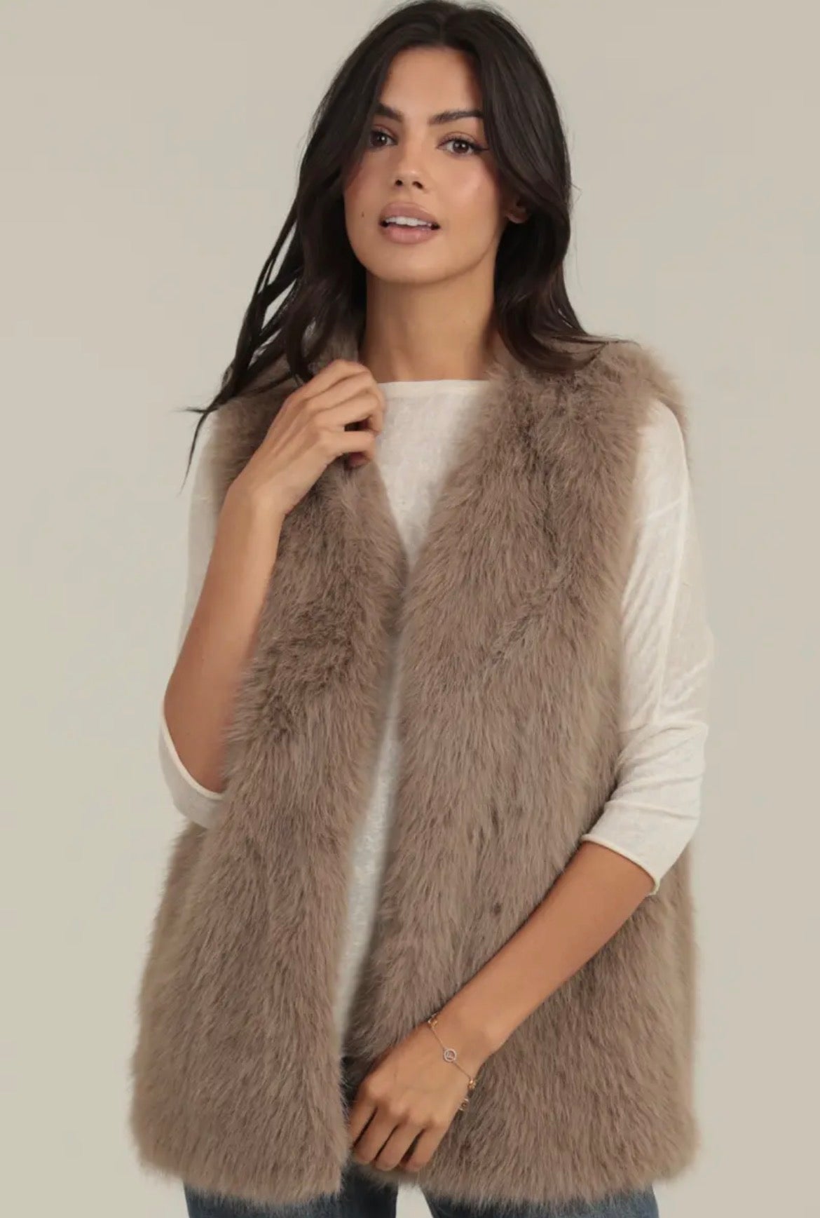 Mocha Faux Fur Vest
