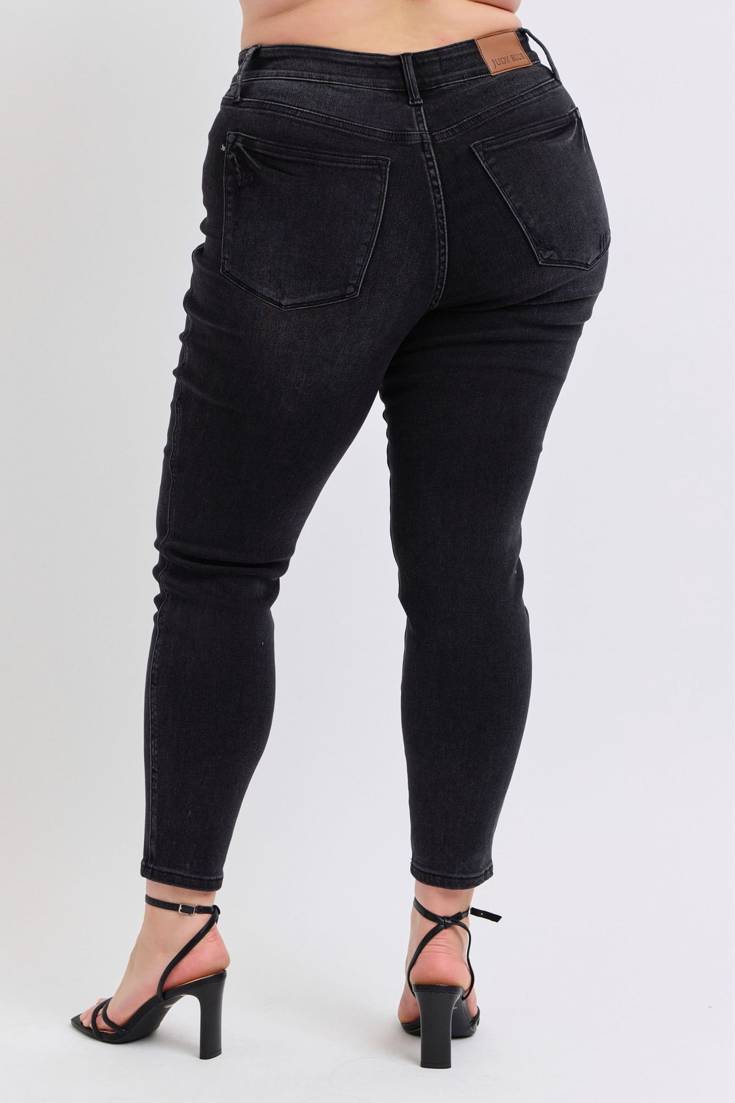 Judy Blue Roxie Mid Rise Tummy Control Black Skinny Jeans (JB 88878)