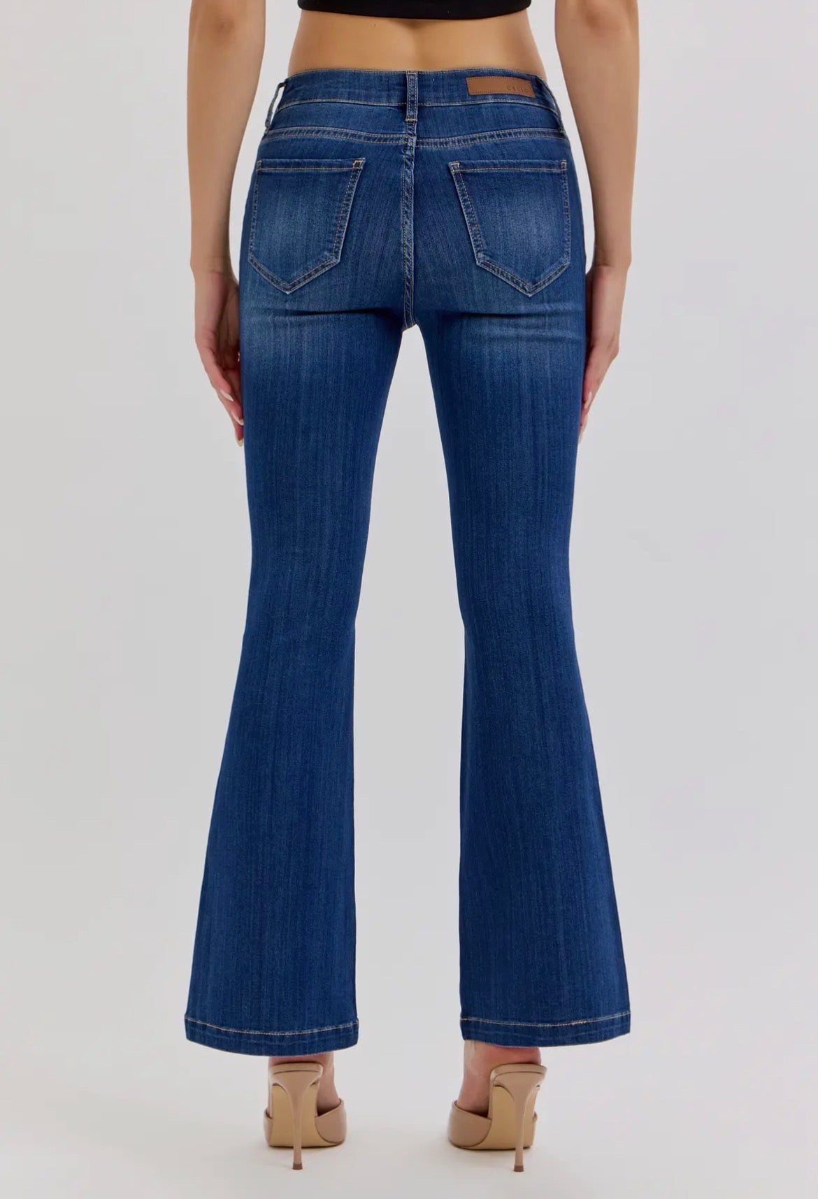 Braelynn Petite Mid Rise Flare Jeans