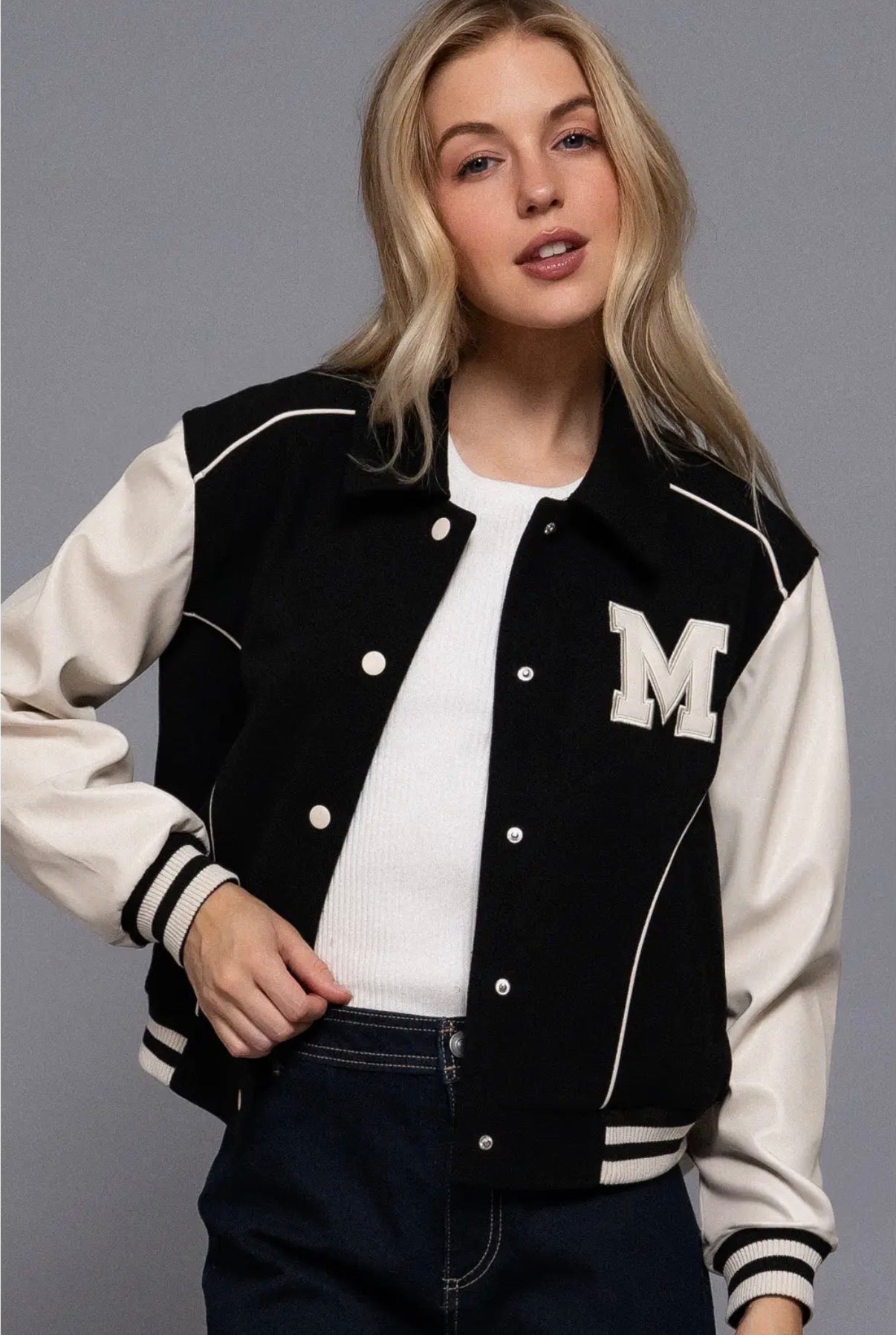 Black Varsity Letter Jacket
