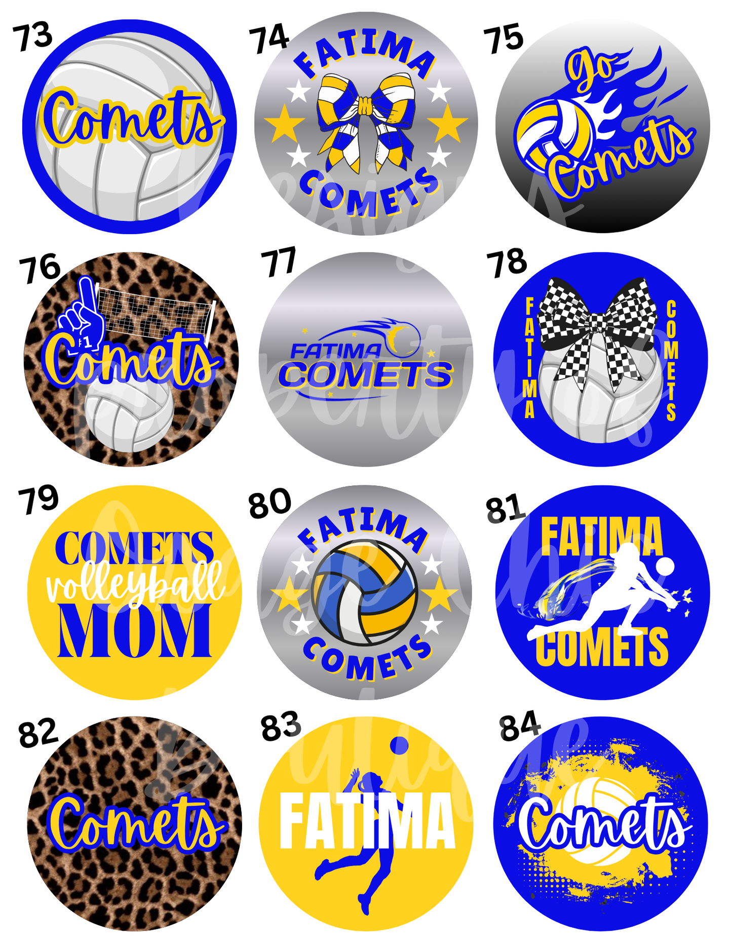 Fatima Comets Button Pins