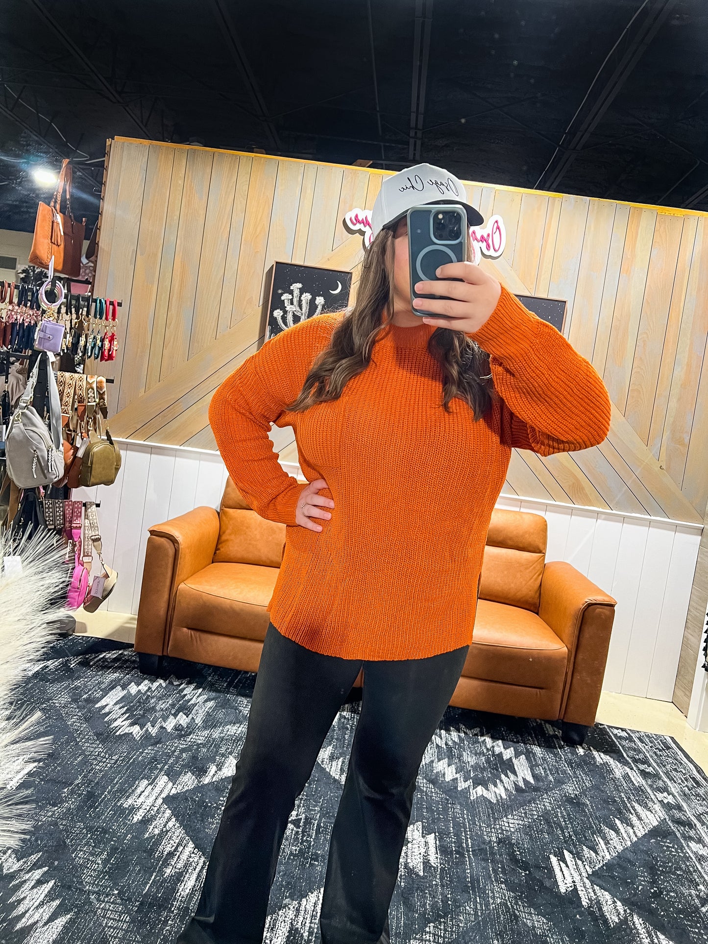 Pumpkin Relaxed Knit Sweater