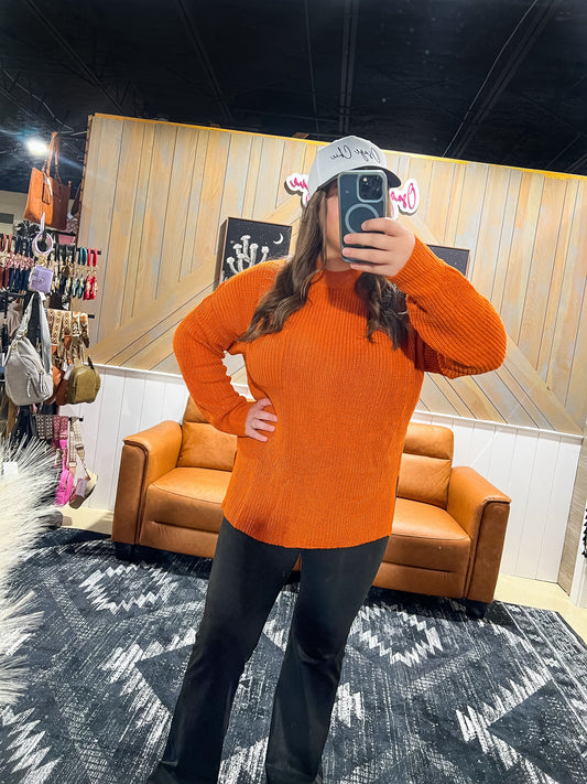 Pumpkin Relaxed Knit Sweater