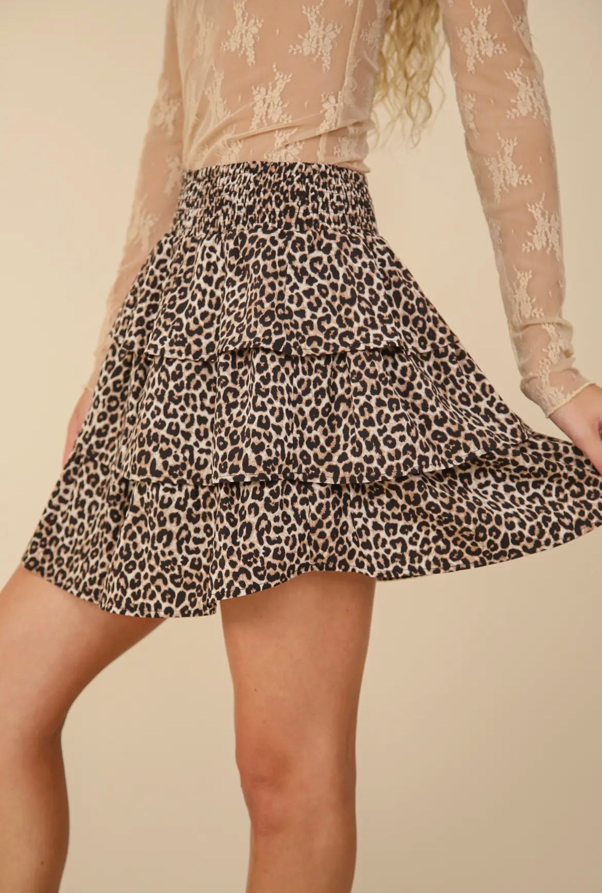 Leopard Layered Ruffle Skirt