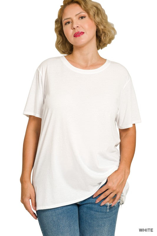 White Not So Basic Boyfriend Tee
