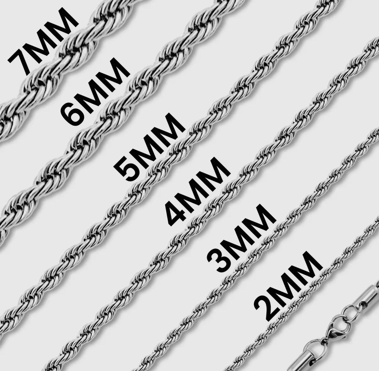 4mm Rope Chain Necklace