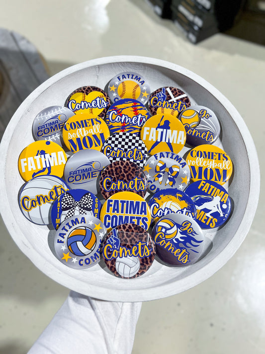 Fatima Comets Button Pins