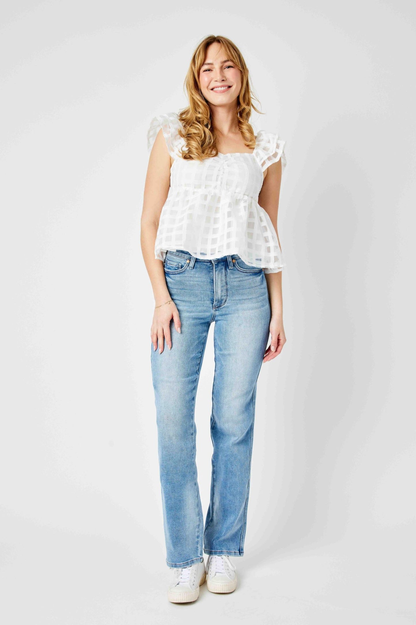 Judy Blue Xandra High Rise Tummy Control Straight Leg Jeans (JB 88794)