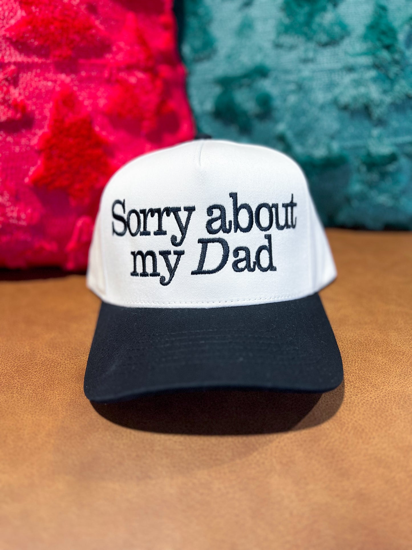 Sorry About My Dad Embroidered Trucker Hat