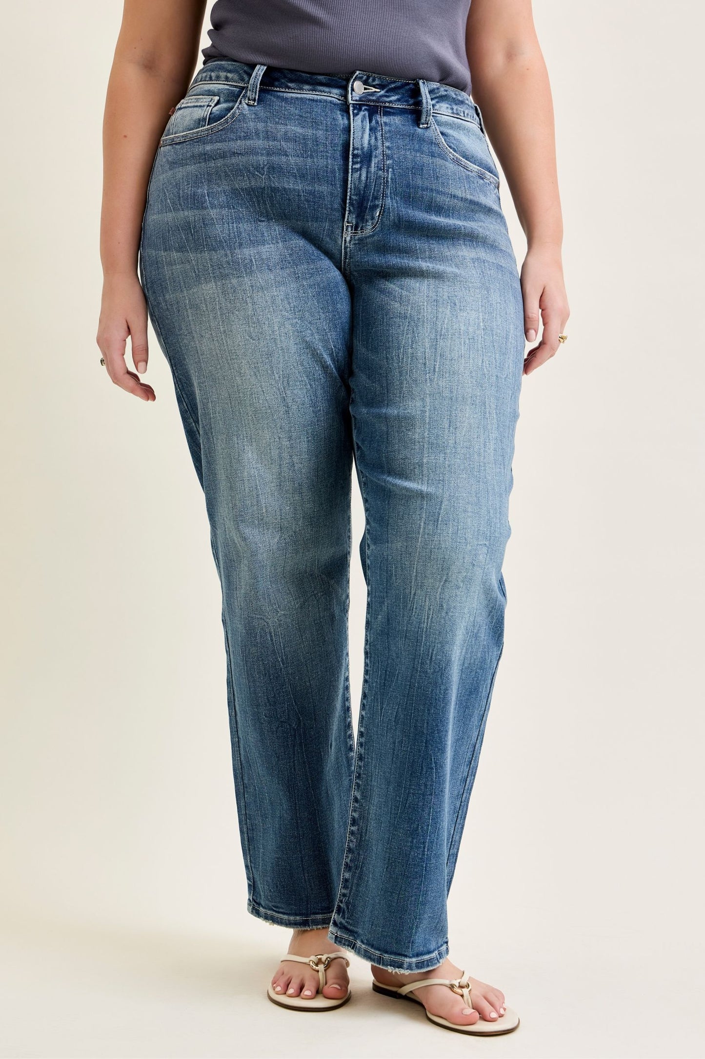 Judy Blue Stacey Mid Rise Straight Leg Jeans (JB 82719)