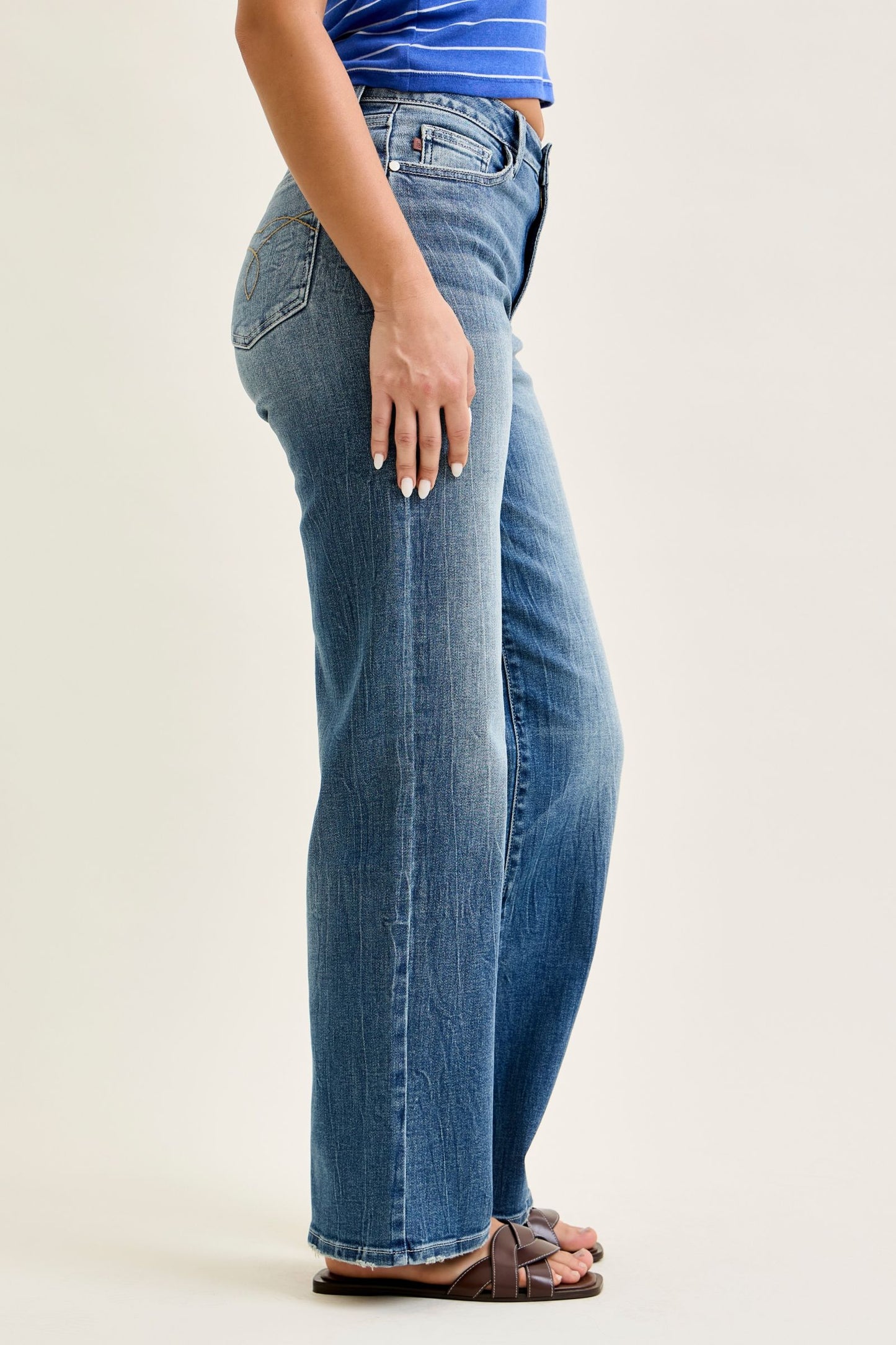 Judy Blue Stacey Mid Rise Straight Leg Jeans (JB 82719)
