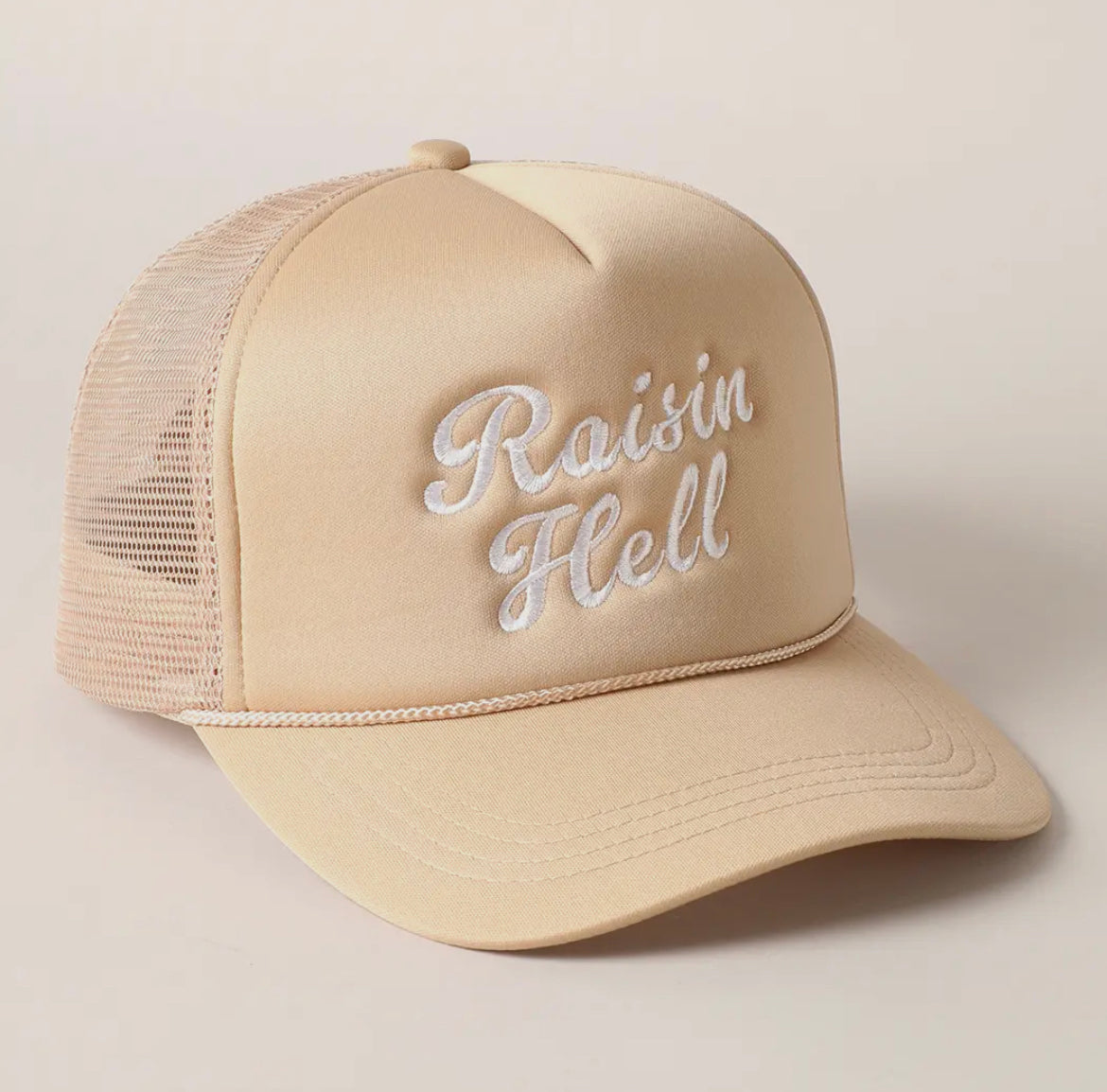 Raisin’ Hell Embroidered Trucker Hat