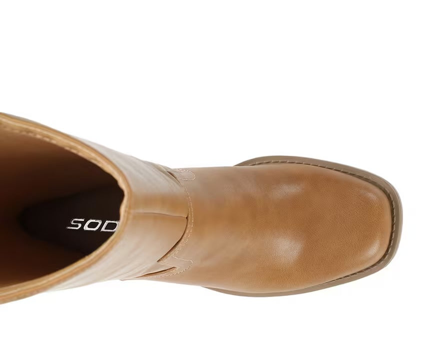 Belvin Tan Tall Faux Leather Boots