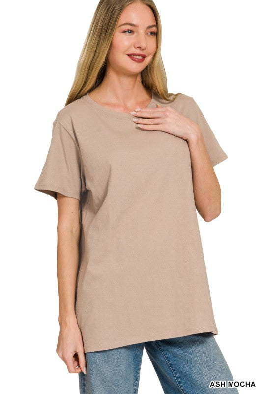 Ash Mocha Not So Basic Boyfriend Tee