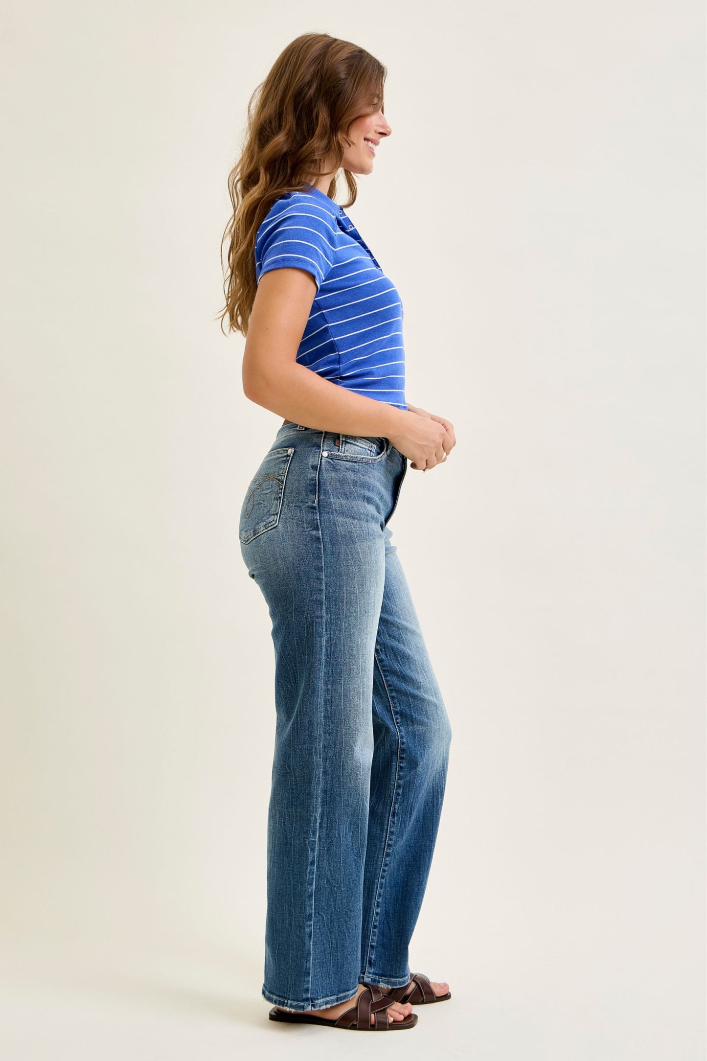Judy Blue Stacey Mid Rise Straight Leg Jeans (JB 82719)