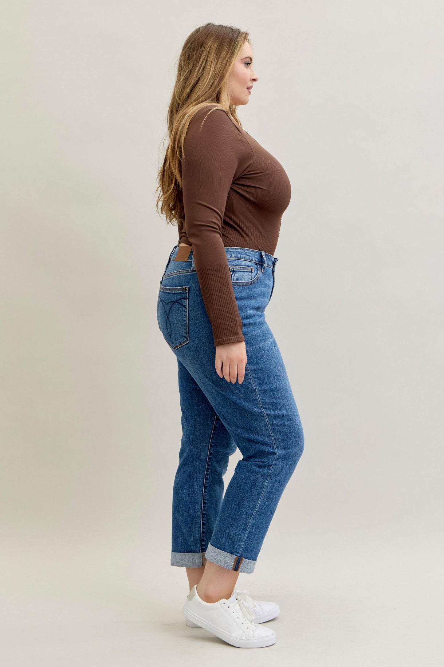 Judy Blue Heather Mid-Rise Boyfriend Fit Jeans (JB 82685)