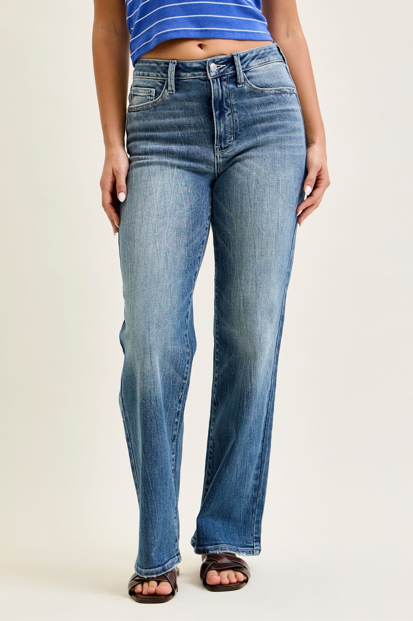 Judy Blue Stacey Mid Rise Straight Leg Jeans (JB 82719)