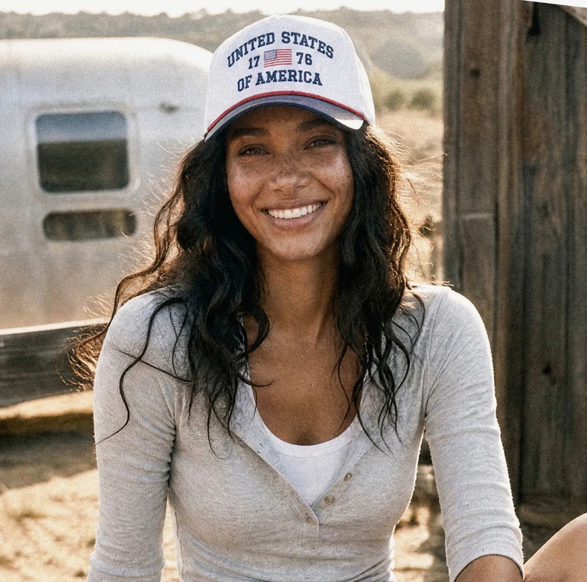 USA 1776 Two-Tone Embroidered Trucker Hat