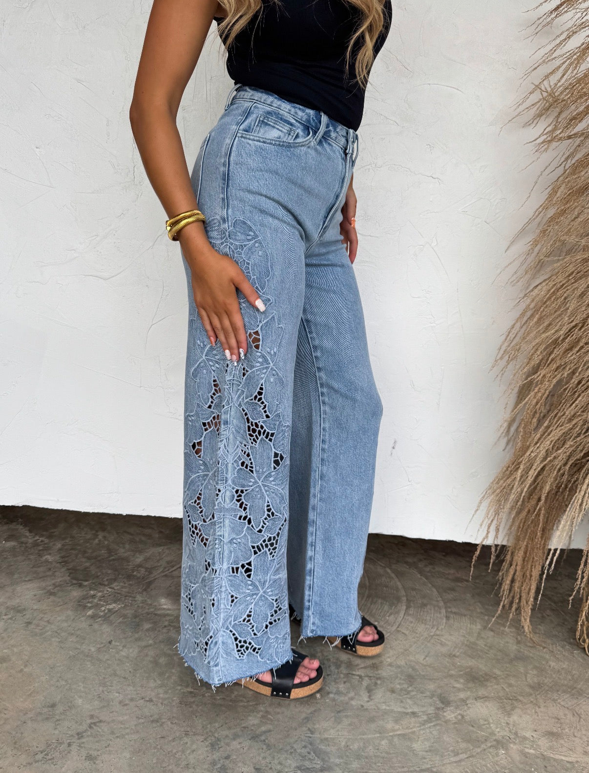 Blakeley Floral Charm Wide Leg Jeans