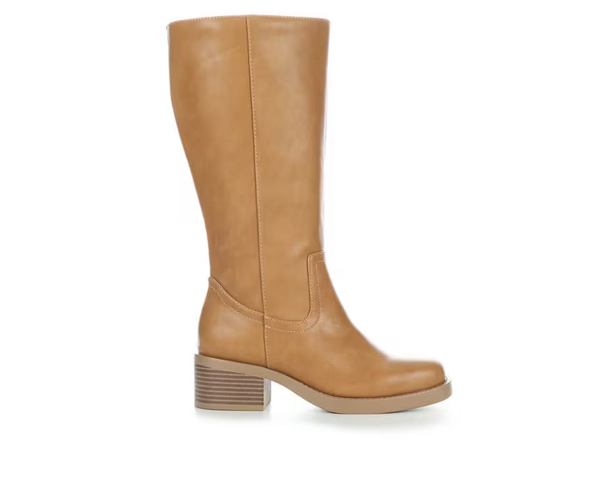 Belvin Tan Tall Faux Leather Boots