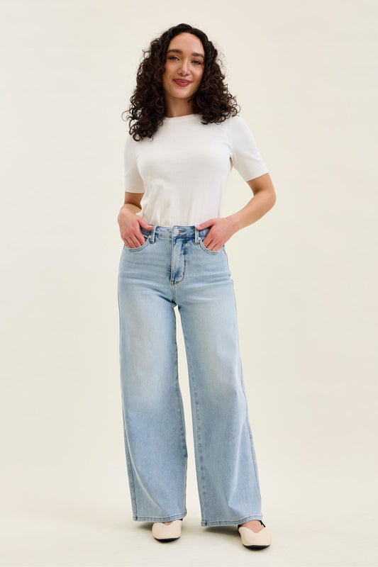 Judy Blue Renee Petite High Rise Retro Wide Jeans (JB 881128)
