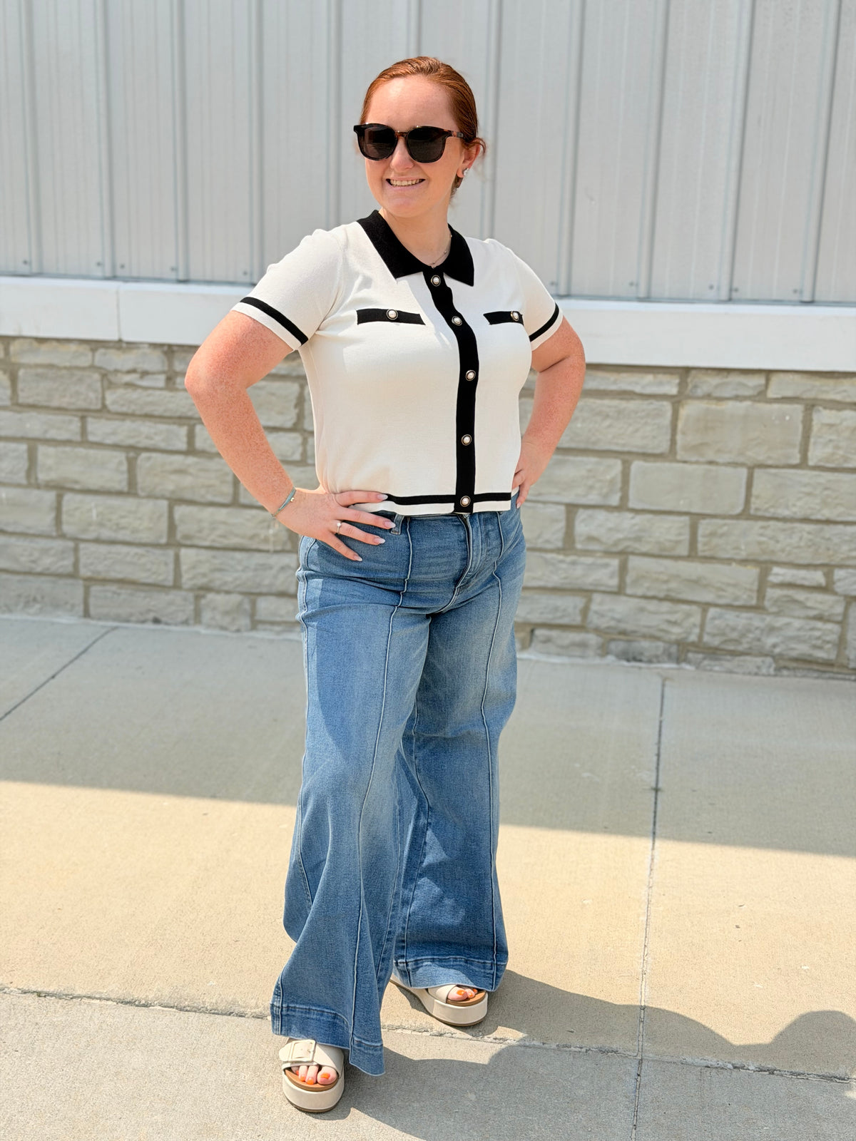 Coco Classic Knit Button Top