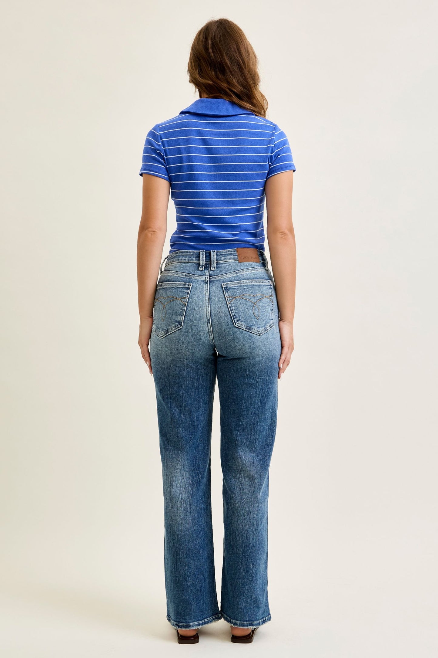 Judy Blue Stacey Mid Rise Straight Leg Jeans (JB 82719)