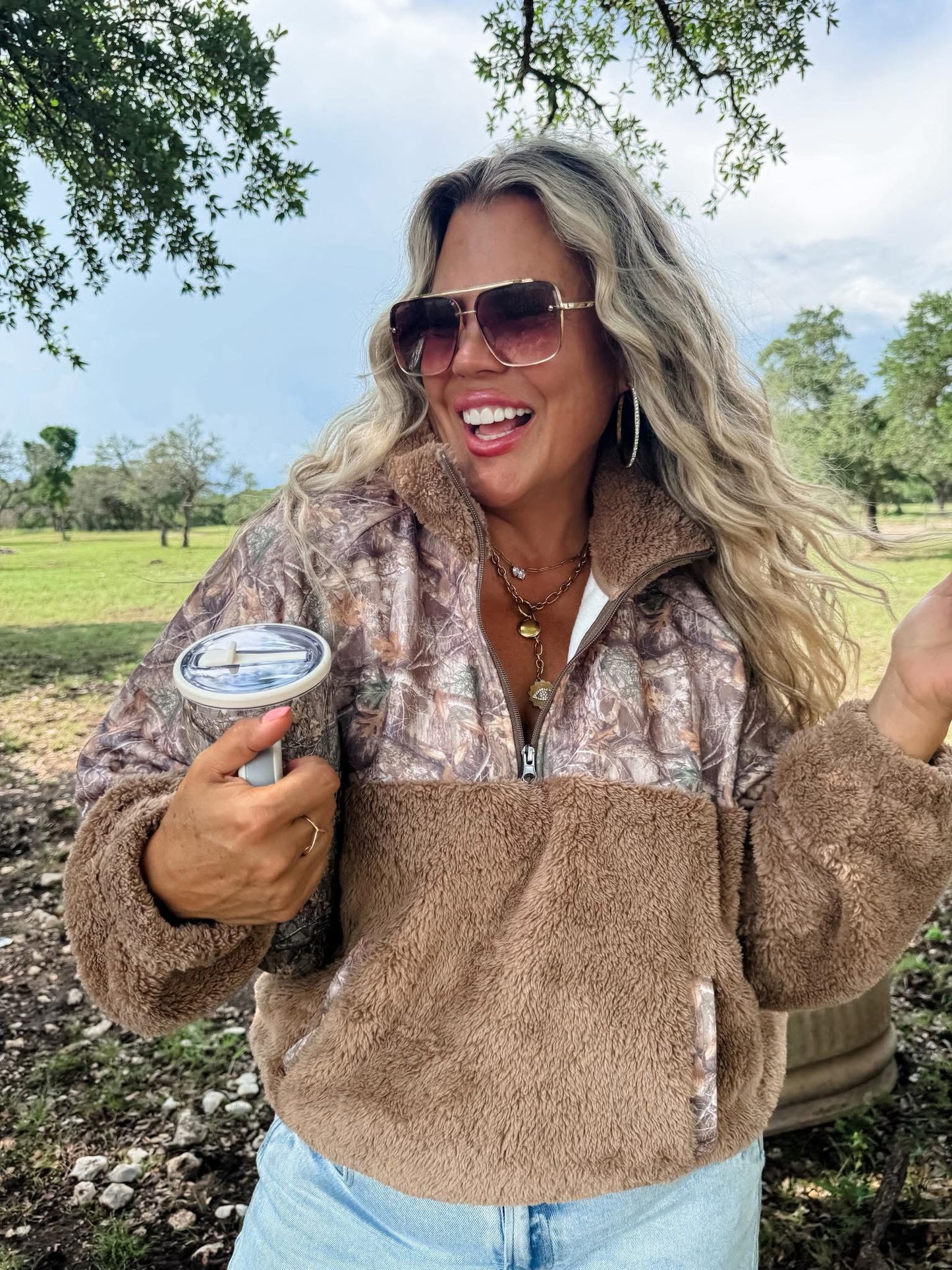 Blakeley Camo Sherpa Pullover